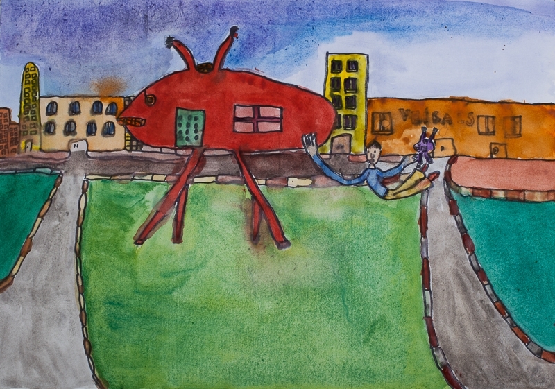 Bērnu zīmēts bezpilota gaisa kuģis