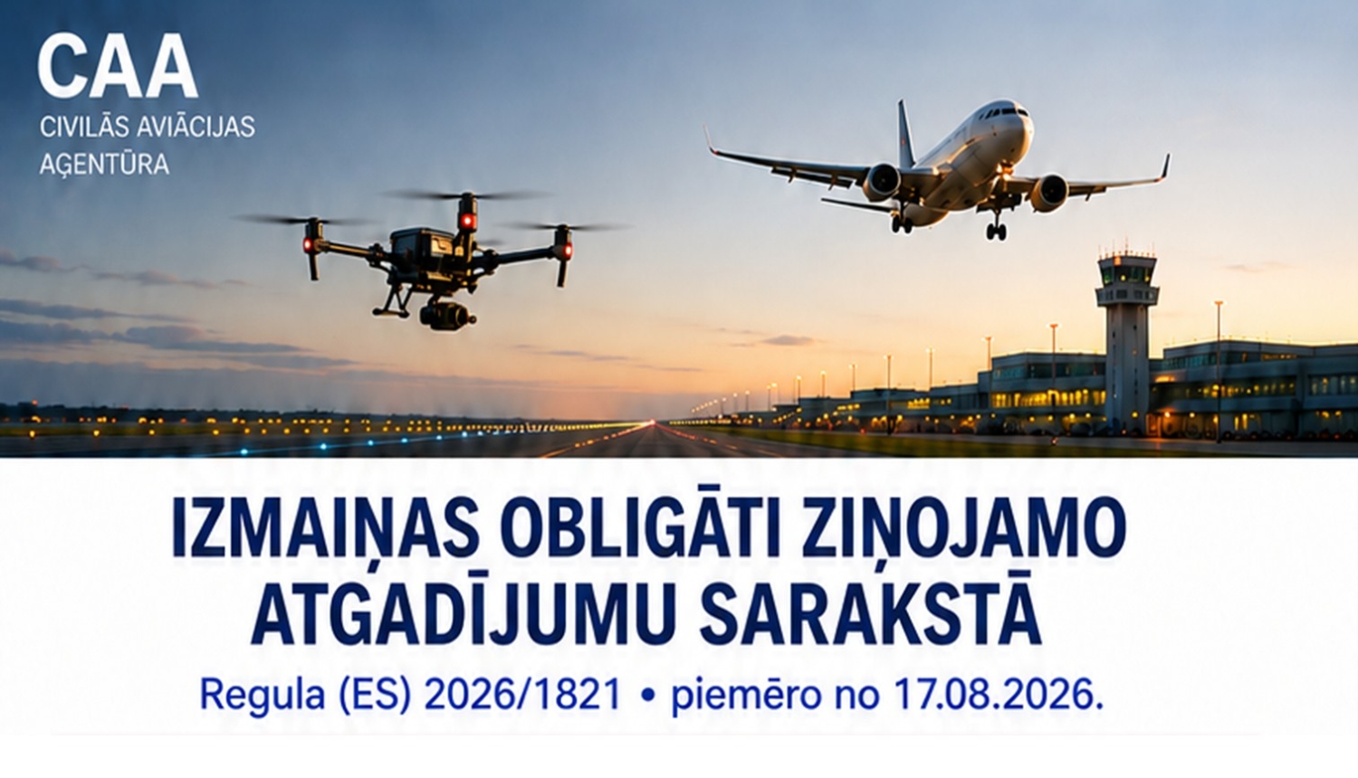 Informācija par izmaiņām ziņojamo atgadījumu sarakstā